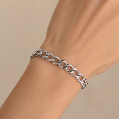 Pulsera de enlace oval entrelazado