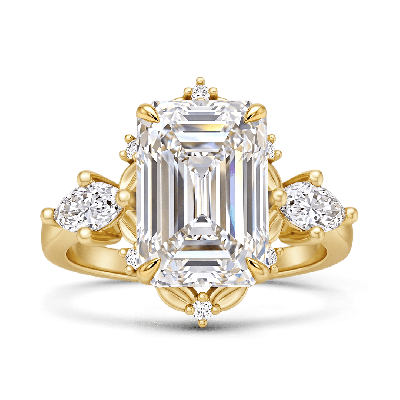 Anillo de tres piedras de moissanita