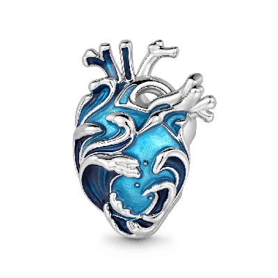 Cuentas Brillantes de Corazón de Agua de Mar