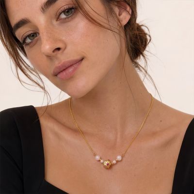 Collar de Cristal de Rosa Oceánico