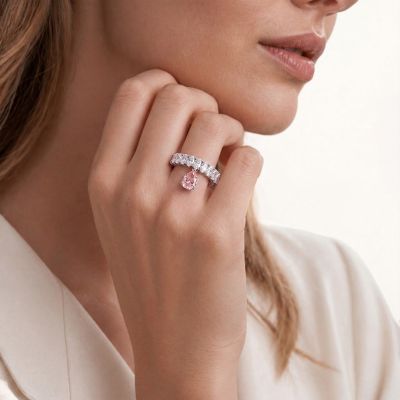 Anillo de la Eternidad Corte de Pera Rosa