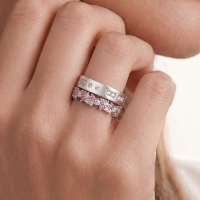 Anillo de banda apilable de baguettes