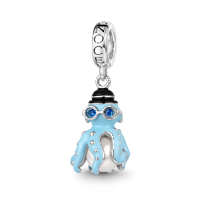 Encantamiento colgante de pulpo con sombrero de copa