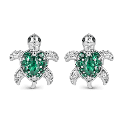 Aretes de tortuga verde
