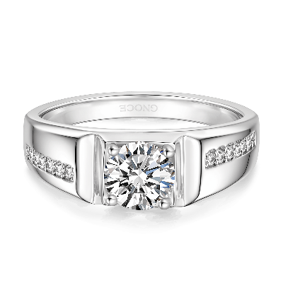 Anillo de Boda para Hombres de Moissanite de Lujo de 1 Ct