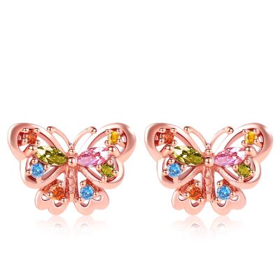 Pendientes De Botón De Mariposa