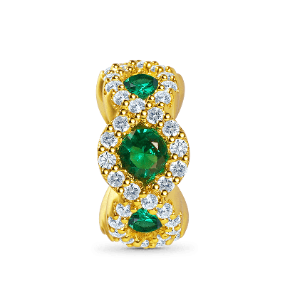 Charm de Clip Esmeralda Corte Oval